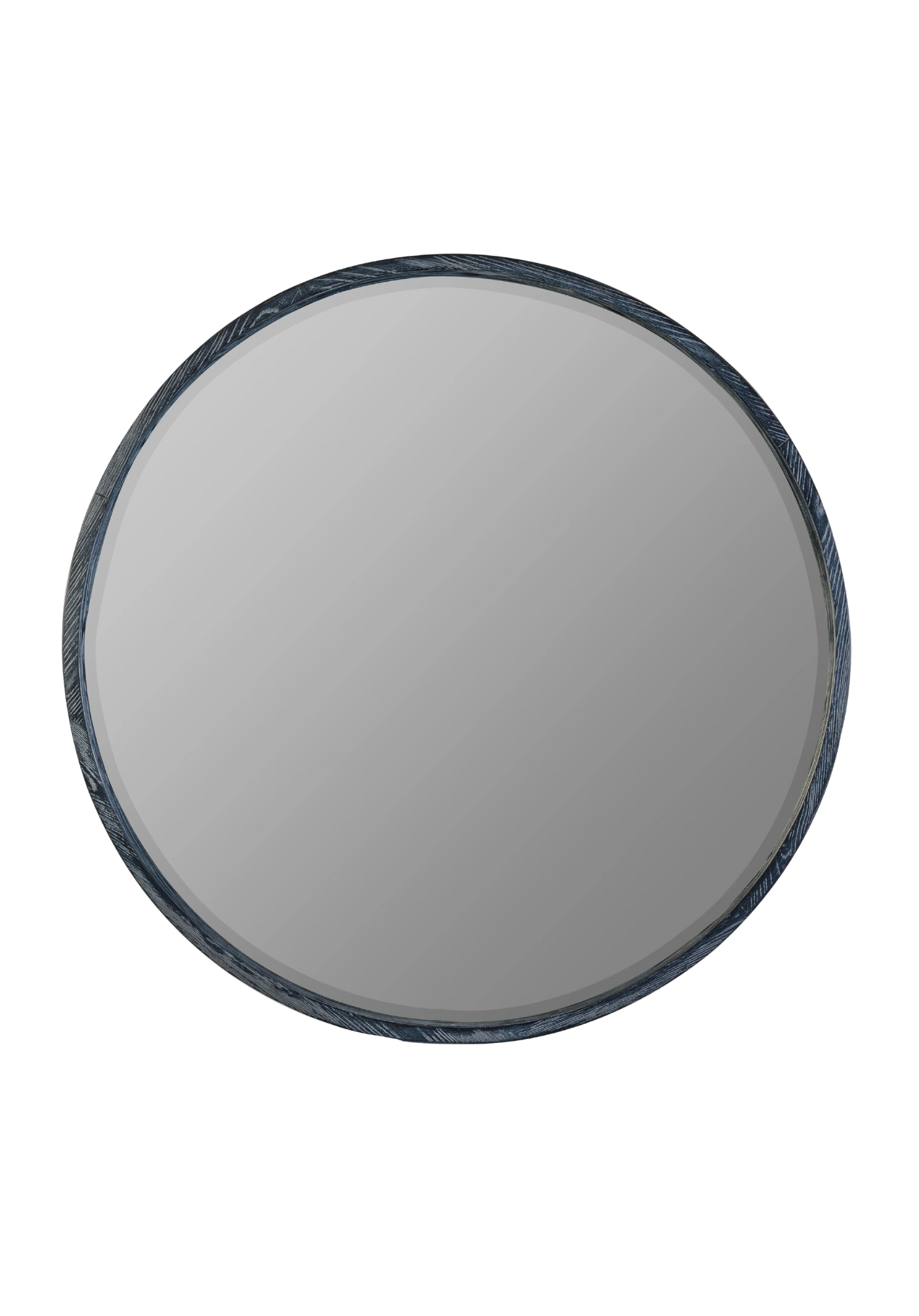 Raised Gray Round Mirror