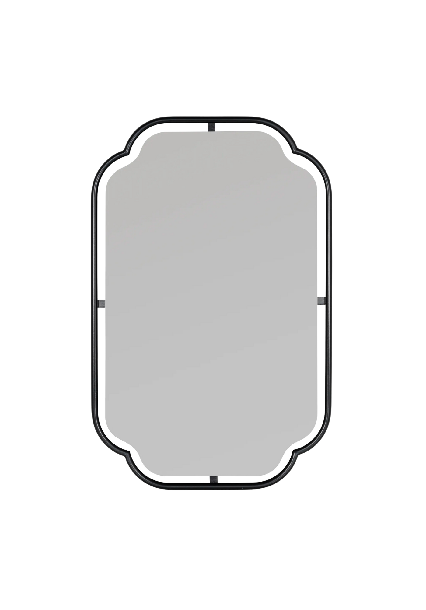 Oval Shaped Black Metal Mirror