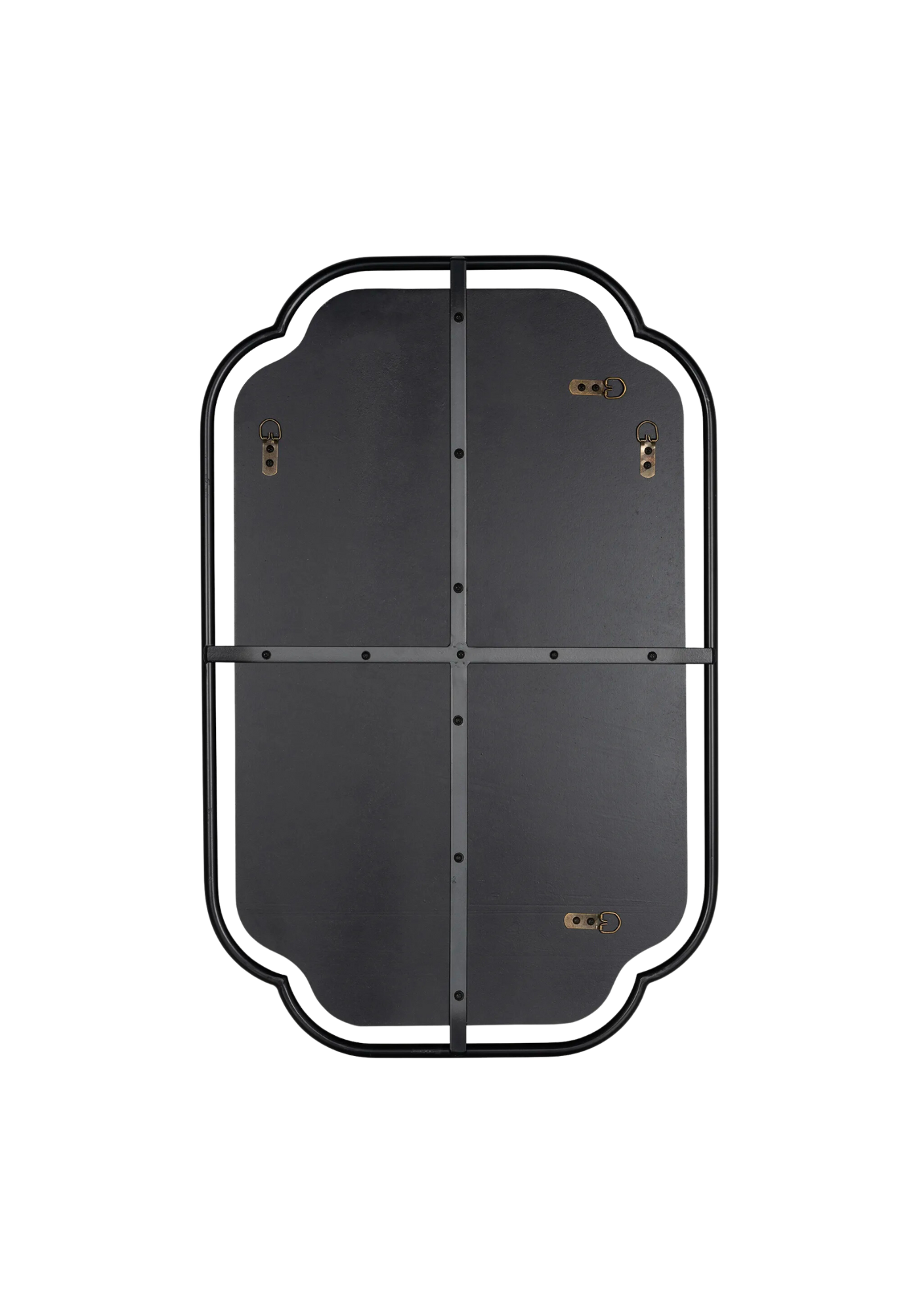 Oval Shaped Black Metal Mirror