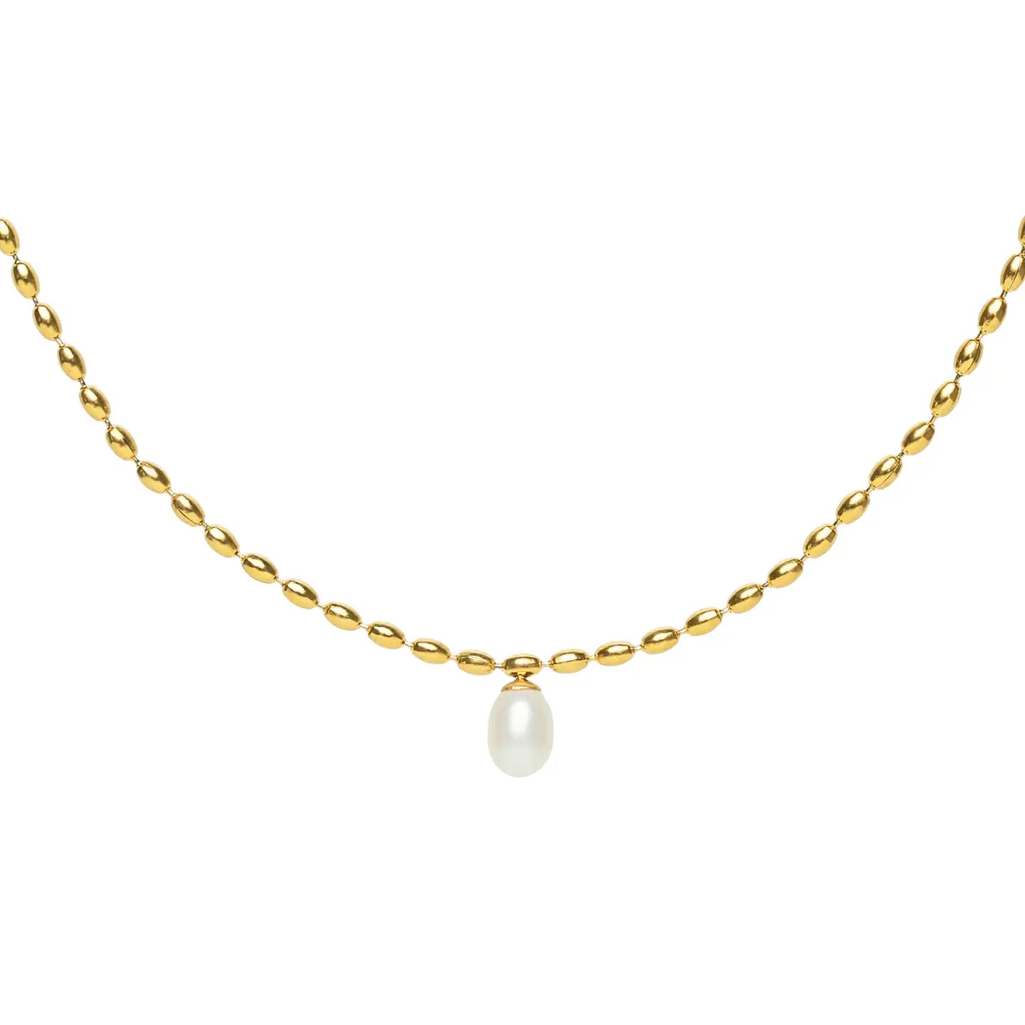 Scalloped Pearl Pendent Necklace