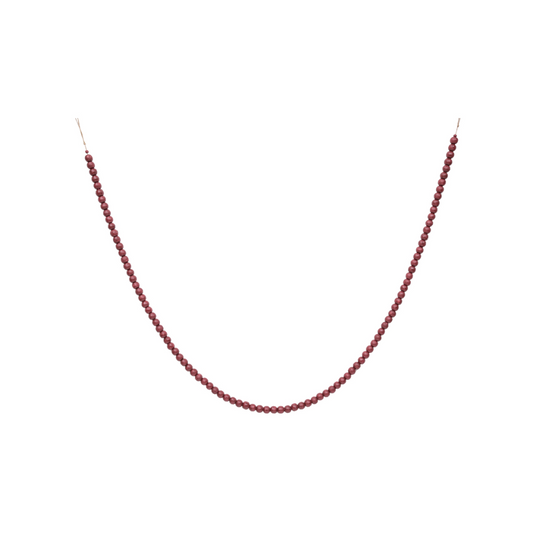 Burgundy Wooden Bead Garland