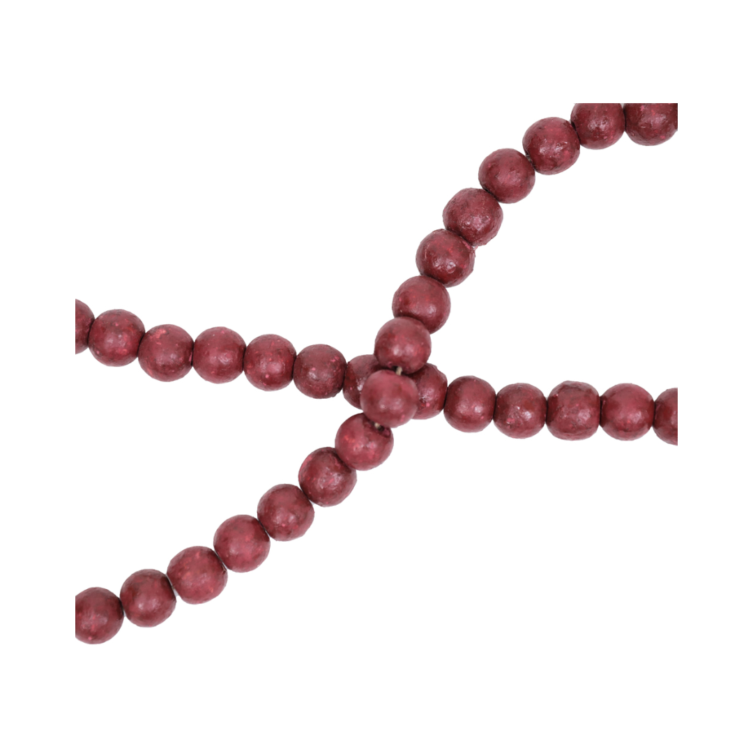 Burgundy Wooden Bead Garland