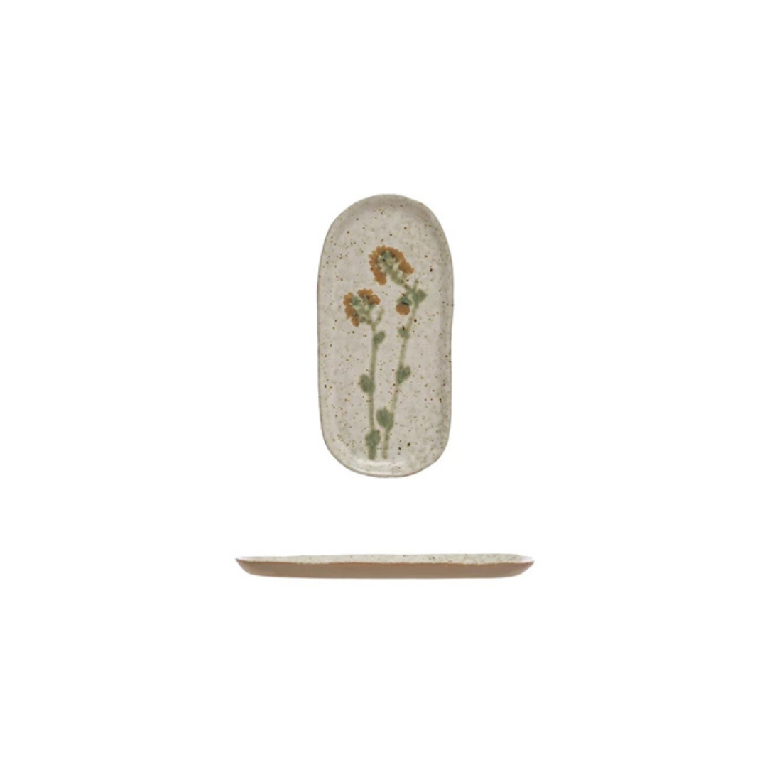 Floral Stoneware Plate