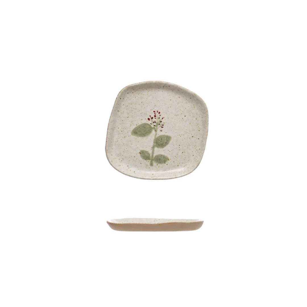 Floral Stoneware Plate