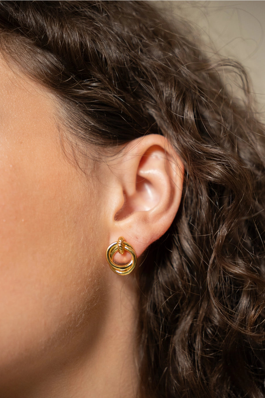 Gold Looped Duo Studs