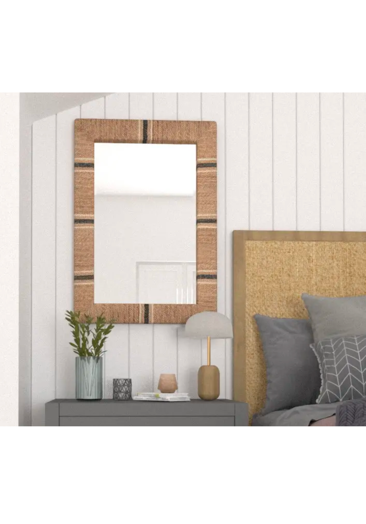Jute Striped Wall Mirror