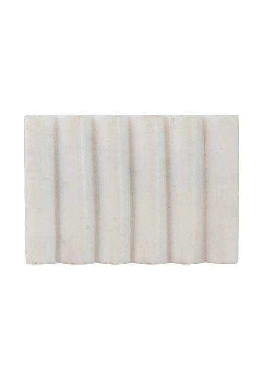 Marble Ribbed Soap Dish