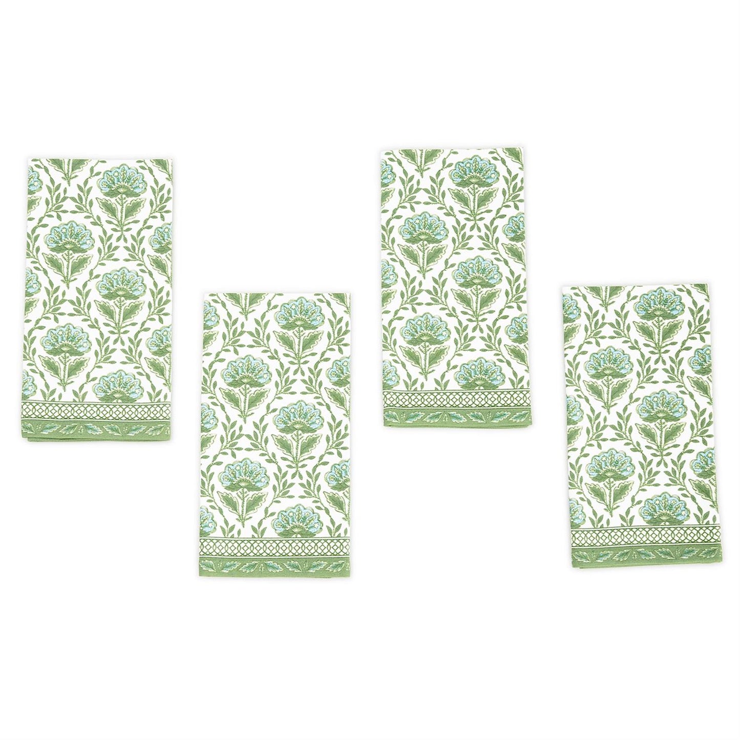 Green Floral Pattern Napkins