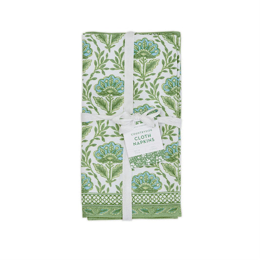 Green Floral Pattern Napkins