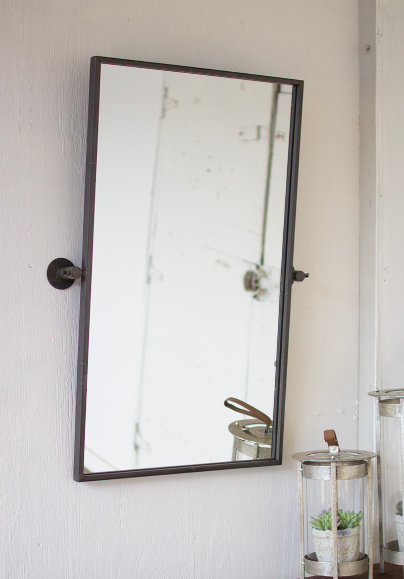 Tilting Pivot Metal Wall Mirror