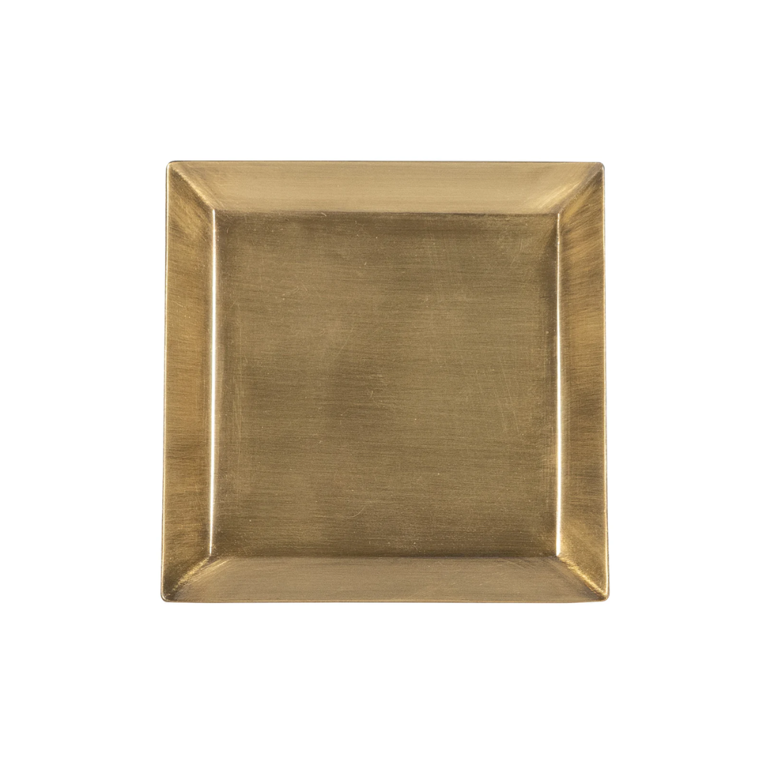 Antiqued Brass Square Tray