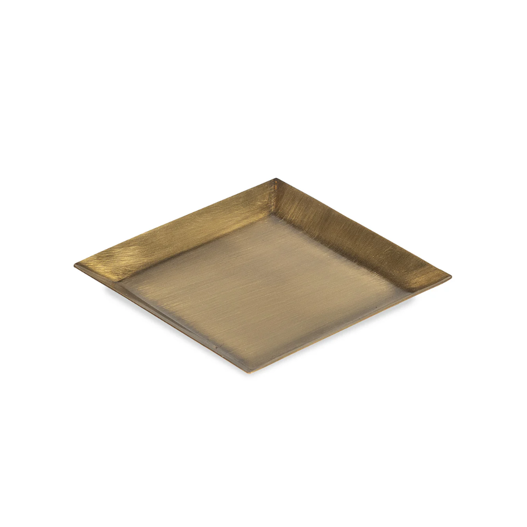 Antiqued Brass Square Tray