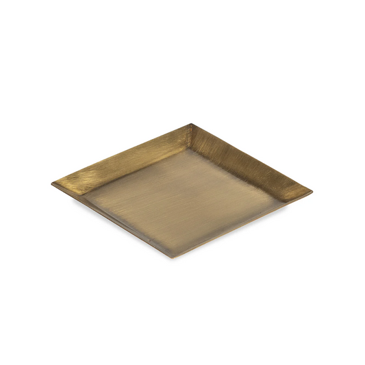 Antiqued Brass Square Tray
