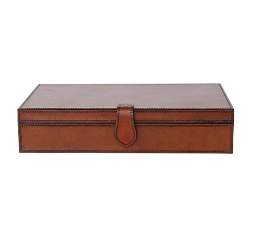 Leather Box with Snap Closure