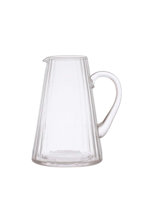Ribbed Glass Pitcher