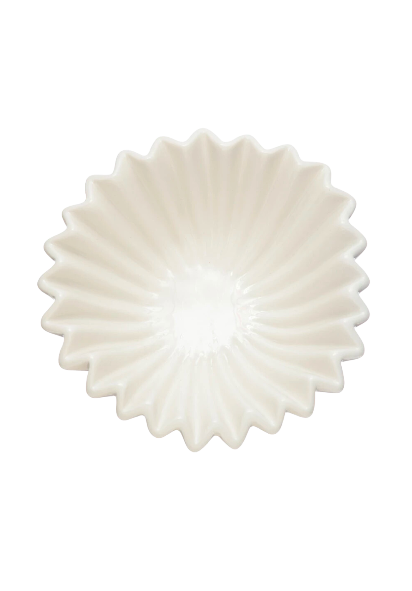 White Fluted Stoneware Bowl