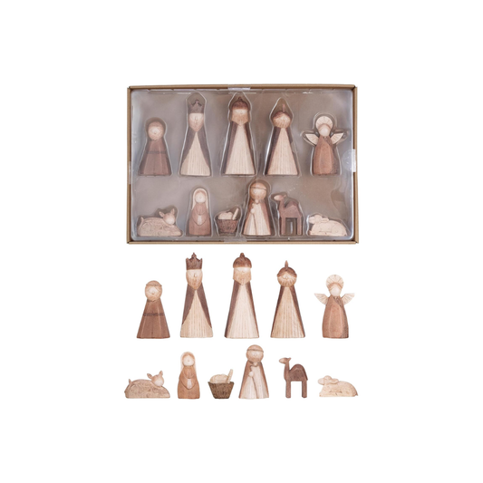 Wood Nativity Set