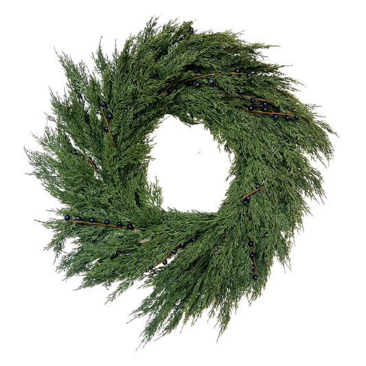 Real Touch Cedar Berry Wreath - 30"