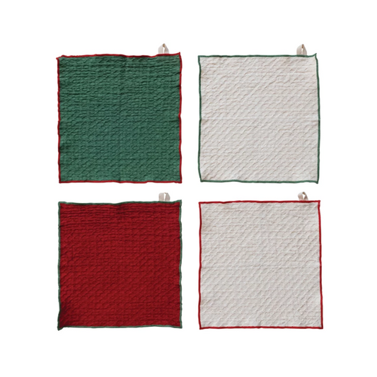 Holiday Waffle Weave Dish Cloths