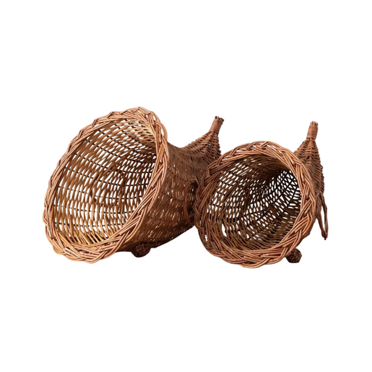 Woven Rattan Cornucopia