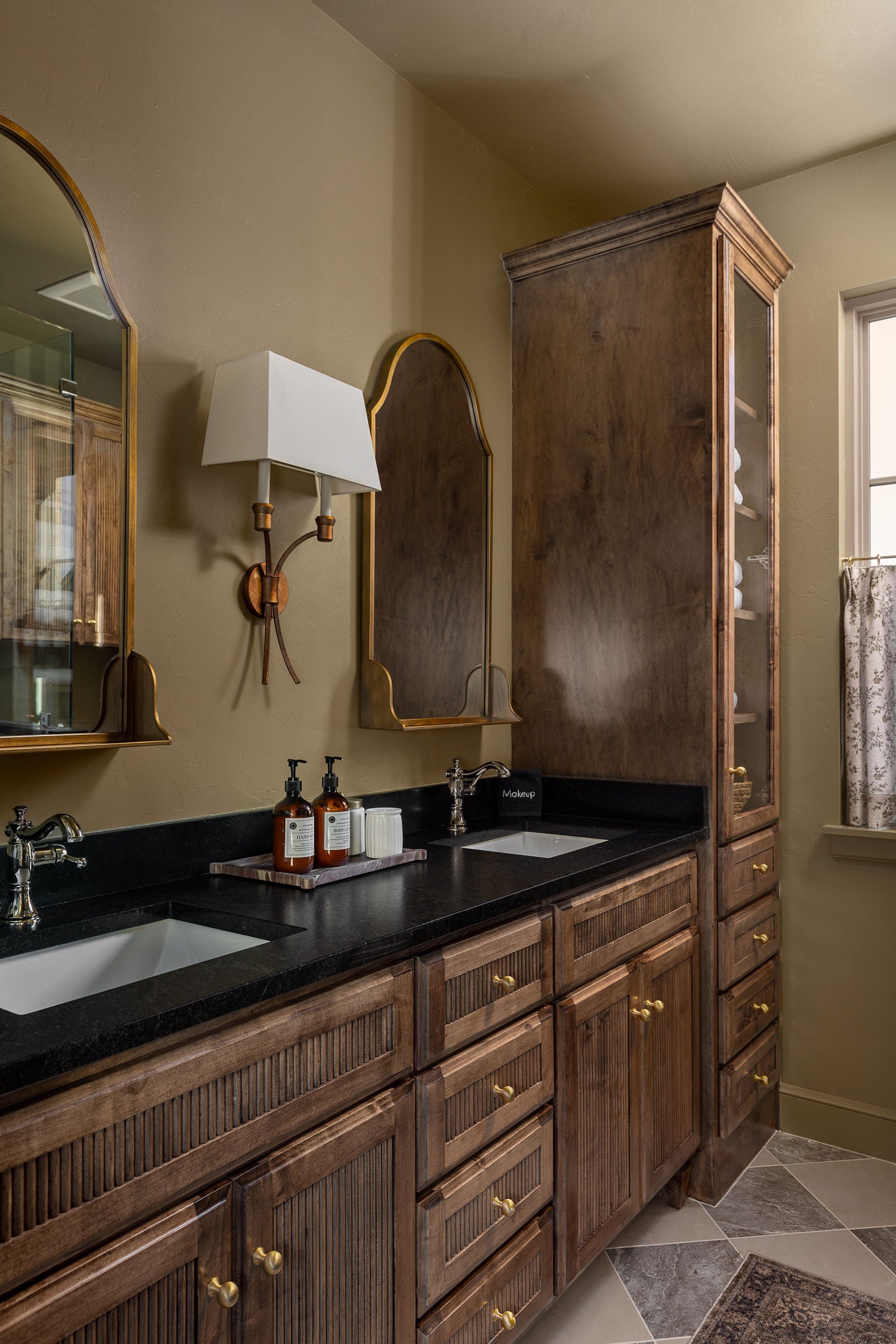 Bronze Arch Shelf Mirror