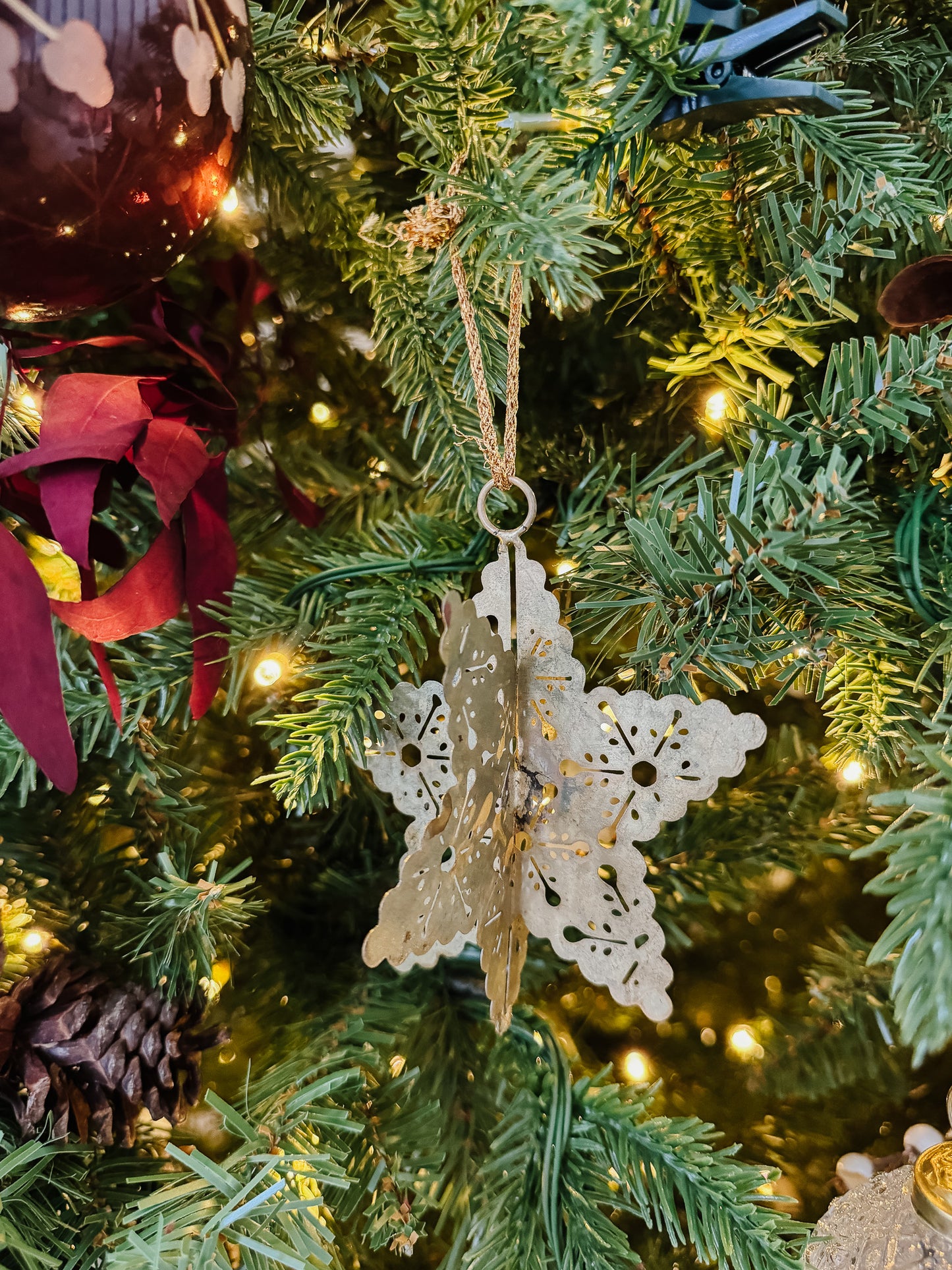 Metal 3D Snowflake Ornament