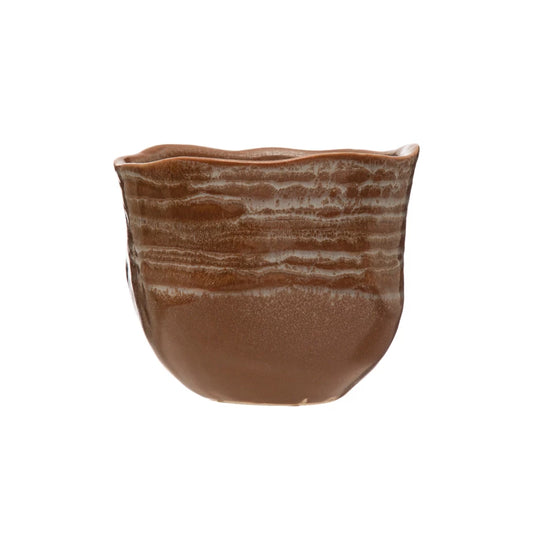 Brown Stoneware Planter