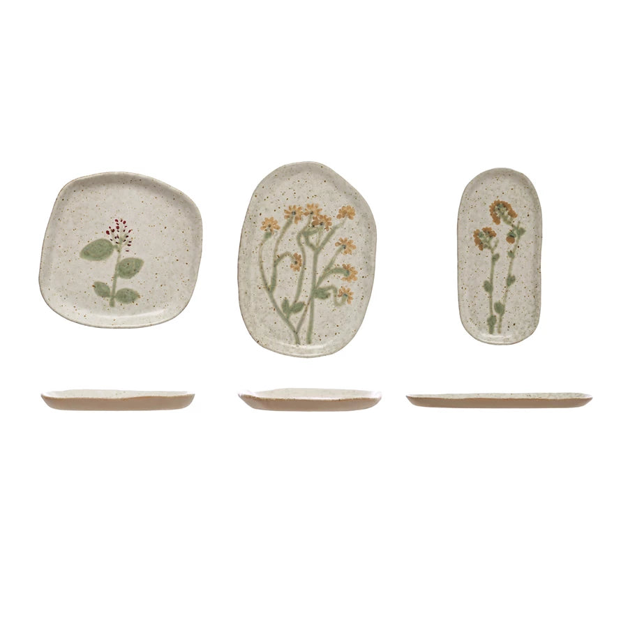 Floral Stoneware Plate