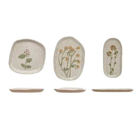 Floral Stoneware Plate