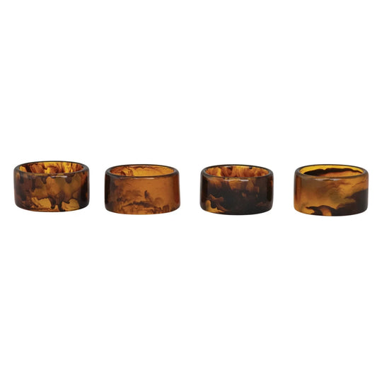 Tortoise Shell Napkin Rings (Set of 4)