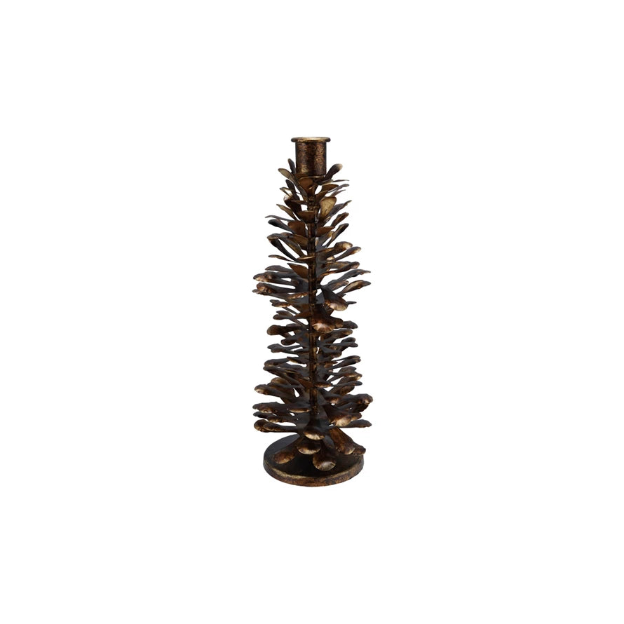 Metal Pinecone Taper Holder