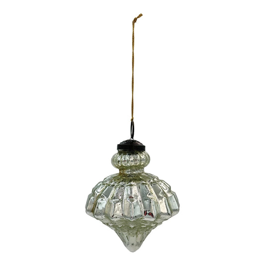 Mercury Glass Pleated Ornament