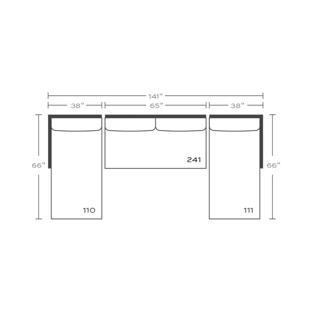 Willow Slipcover 3-Piece Sectional