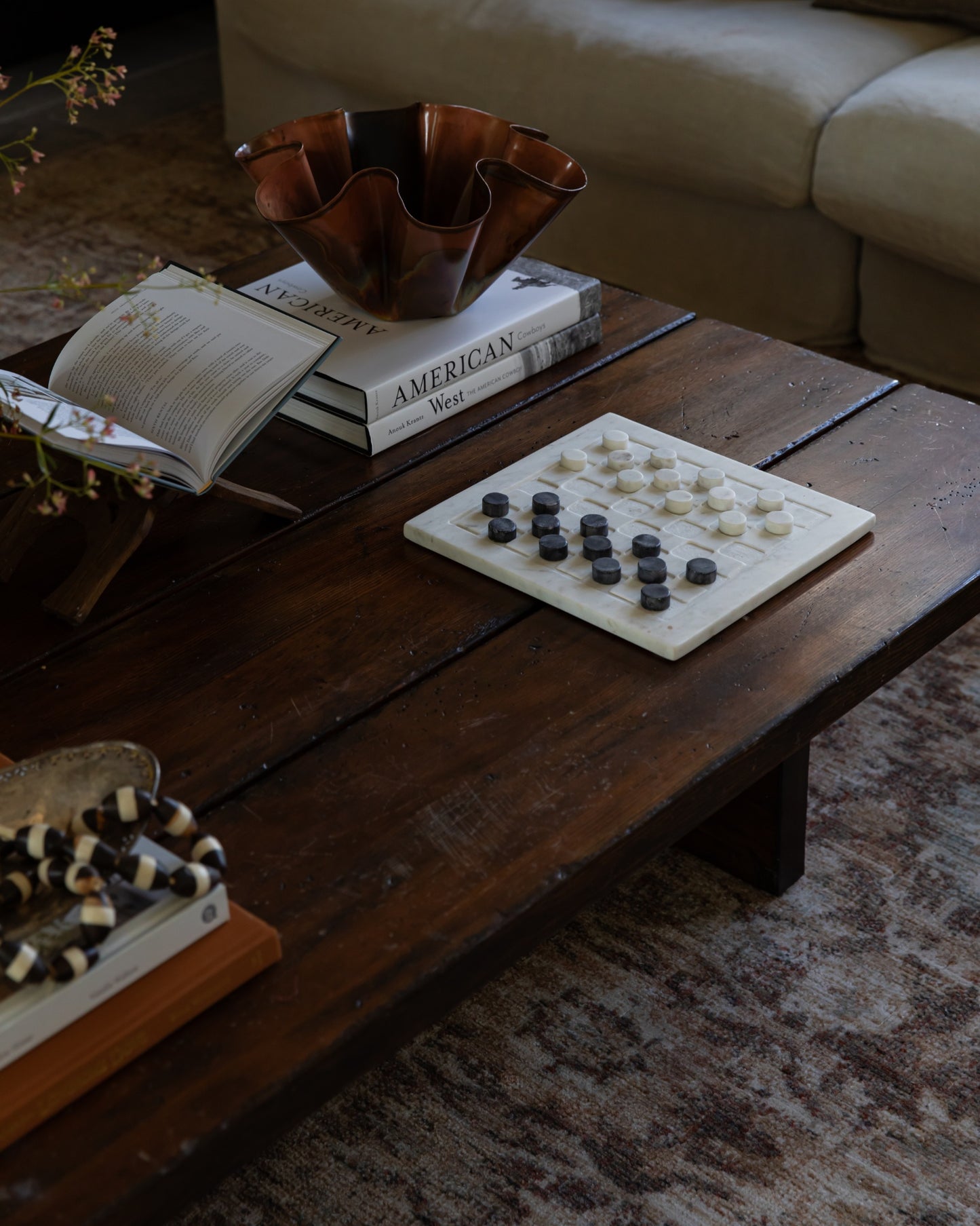 Marble Checker Game Set