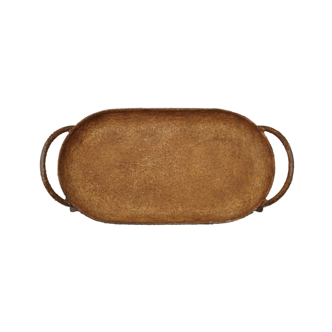 Rusted Metal Footed Tray
