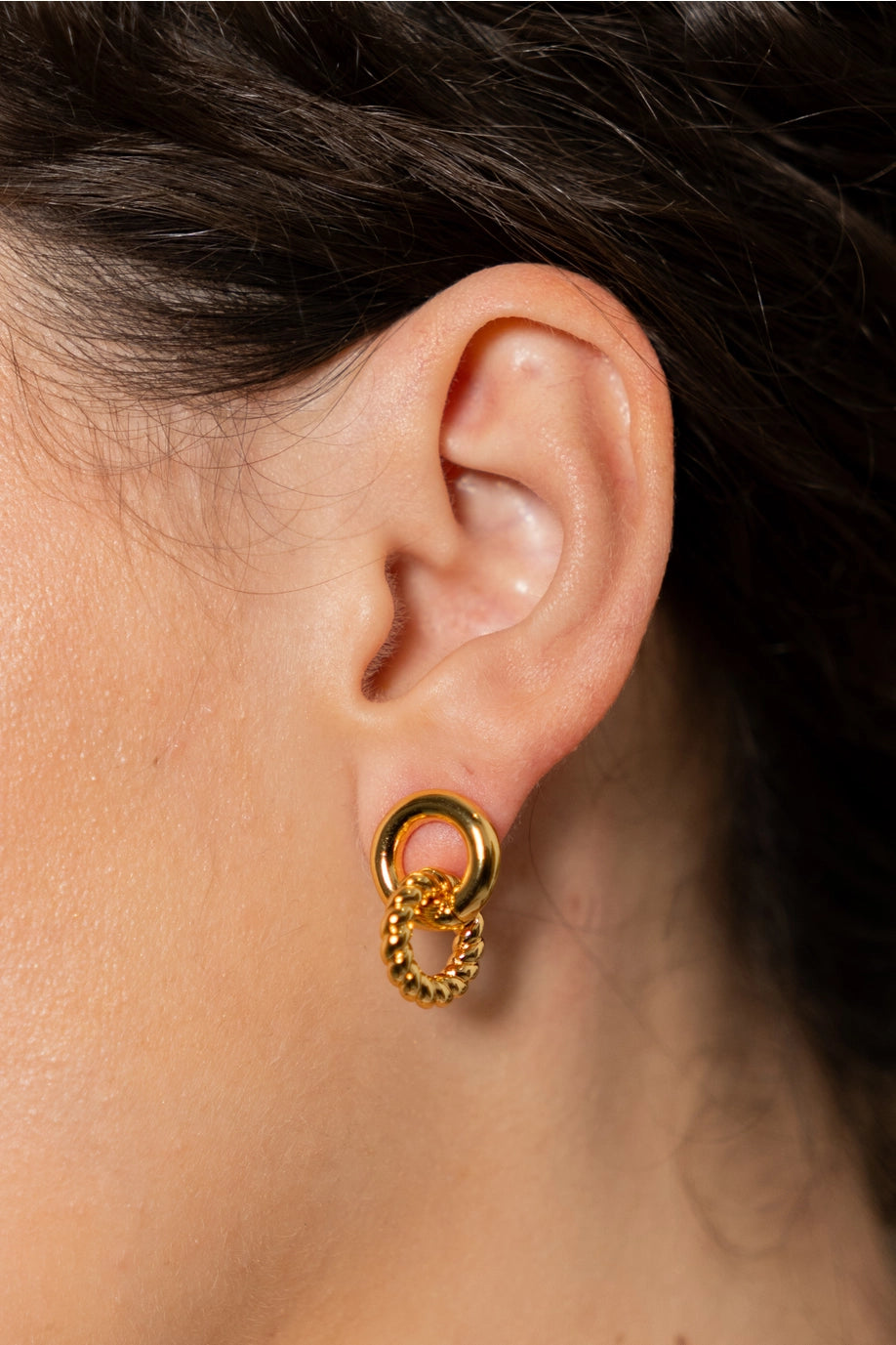 Gold Smooth and Twist Studs