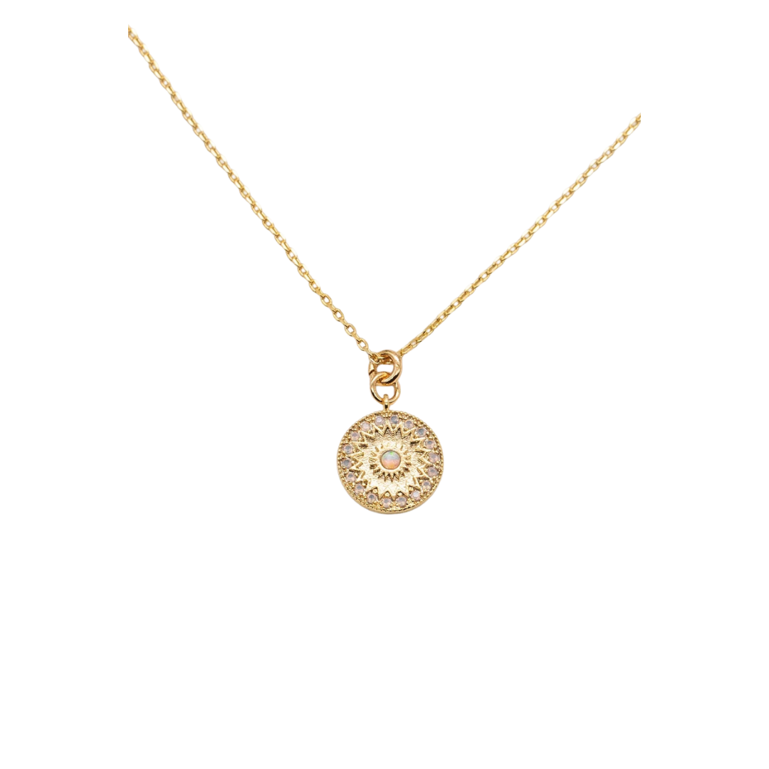 Sun Opal Pendant Necklace
