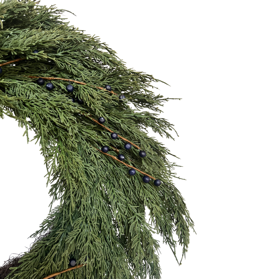 Real Touch Cedar Berry Wreath - 30"
