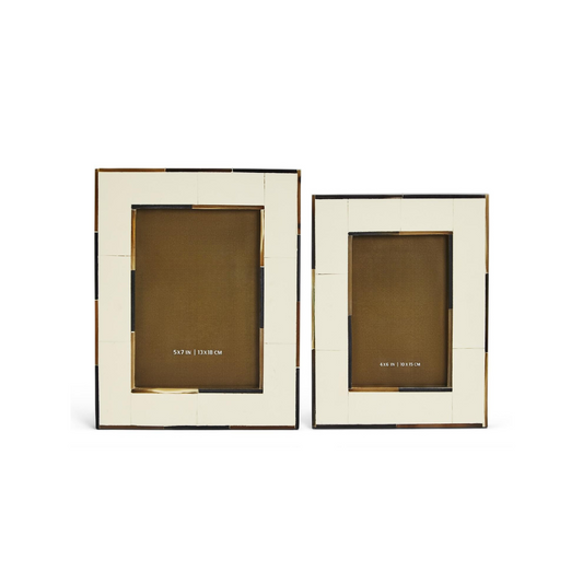Horn Border Tiled Photo Frame