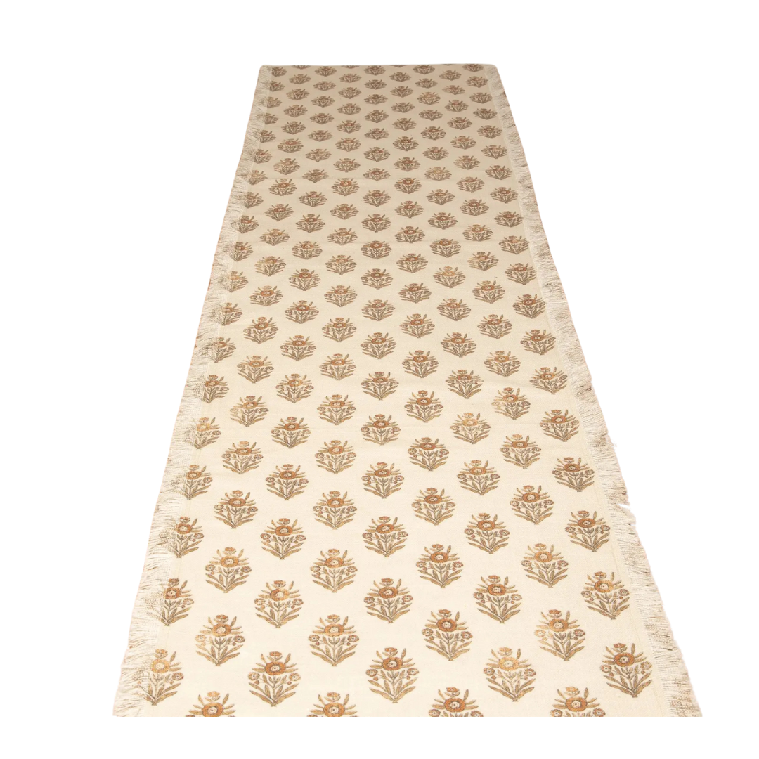 Botanical Block Print Table Runner