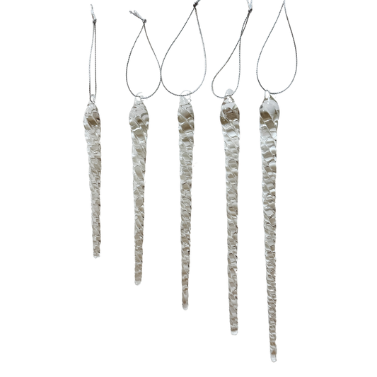 Glass Icicle Ornament Set of 10
