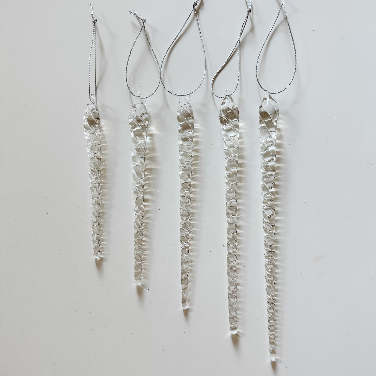 Glass Icicle Ornament Set of 10