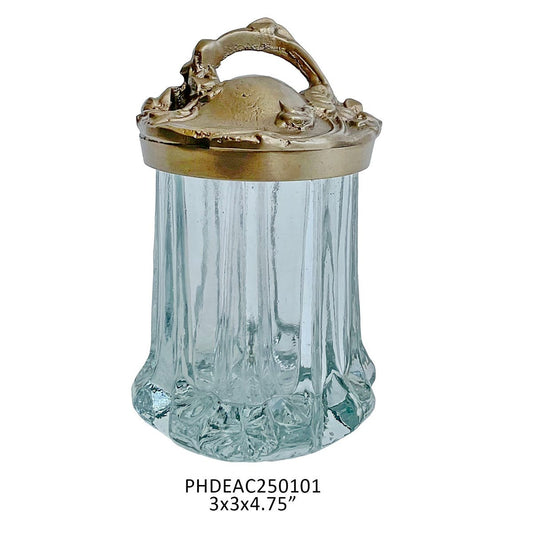 Gold Lid Glass Jar