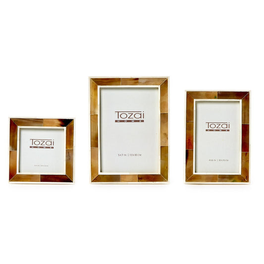 White Border Horn Photo Frame