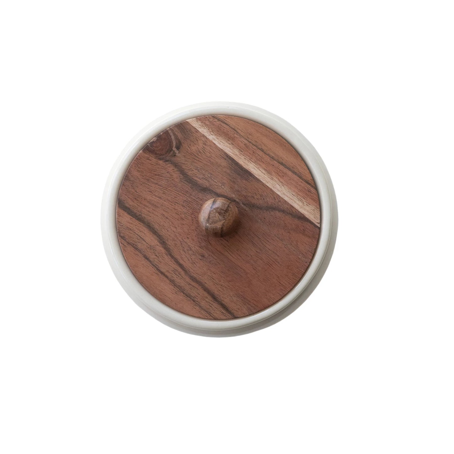 Stoneware Canister with Wood Lid