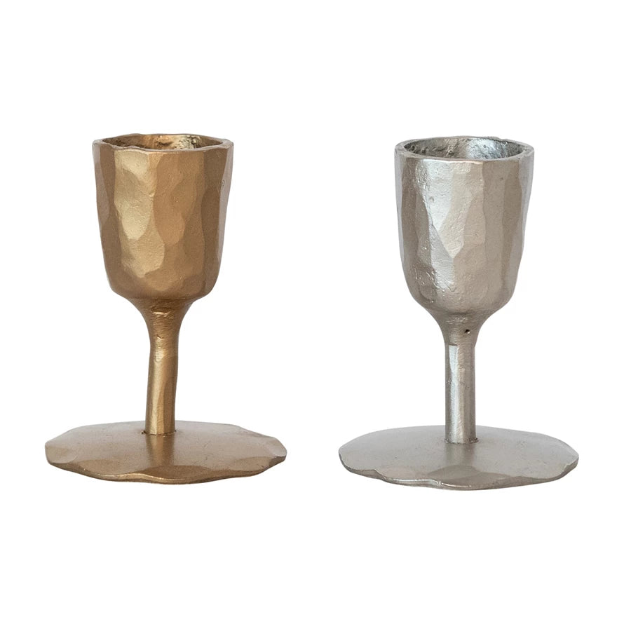 Hammered Iron Taper Holder