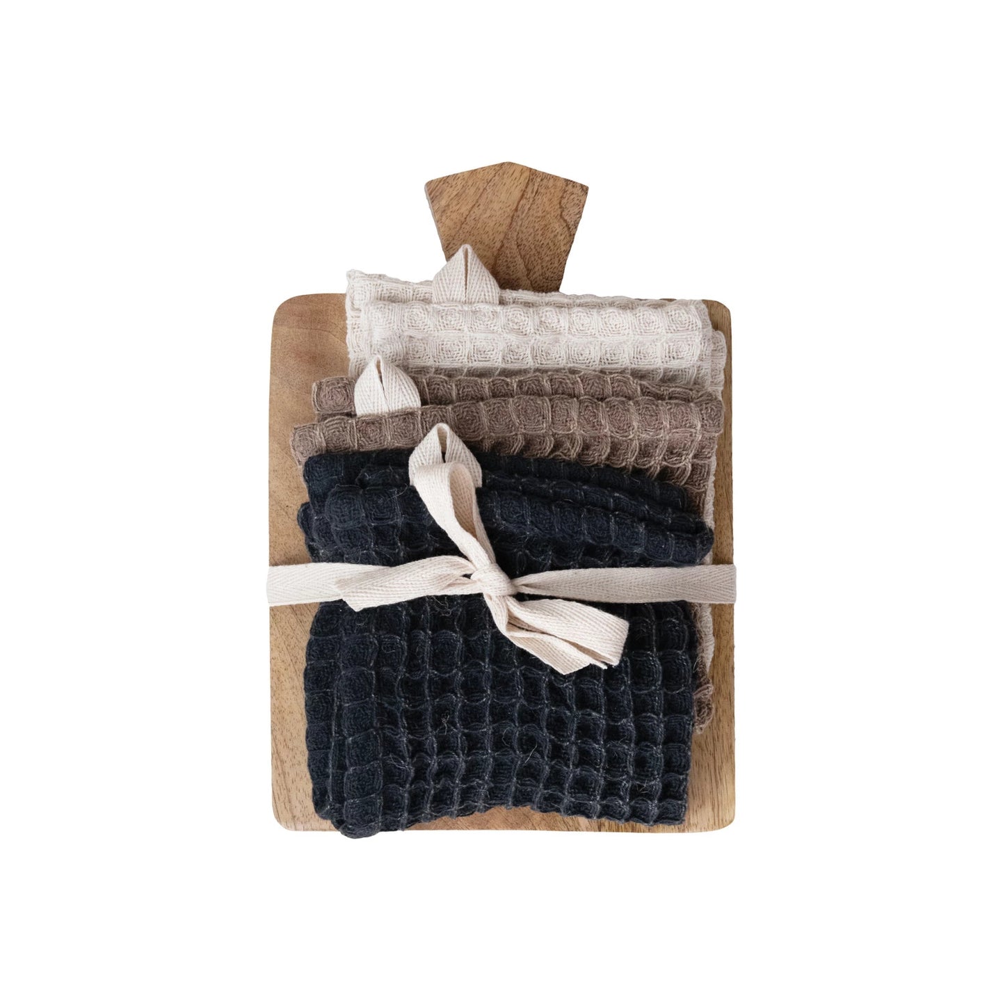 Waffle Weave Dish Cloths with Cutting Board