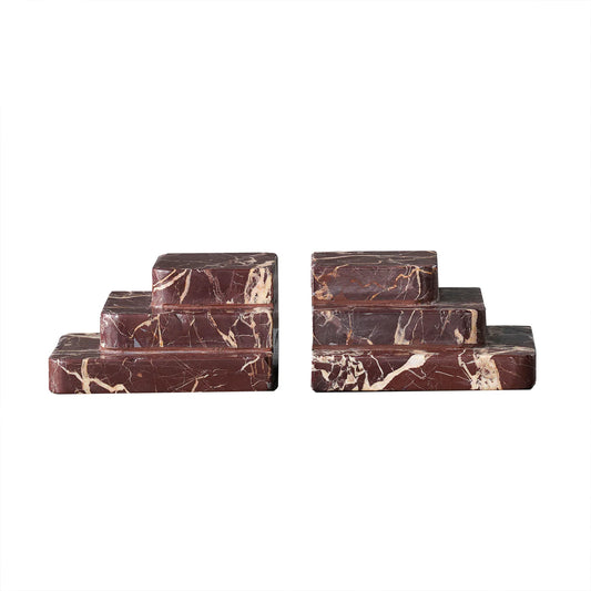 Stacked Marble Bookends, Set of 2
