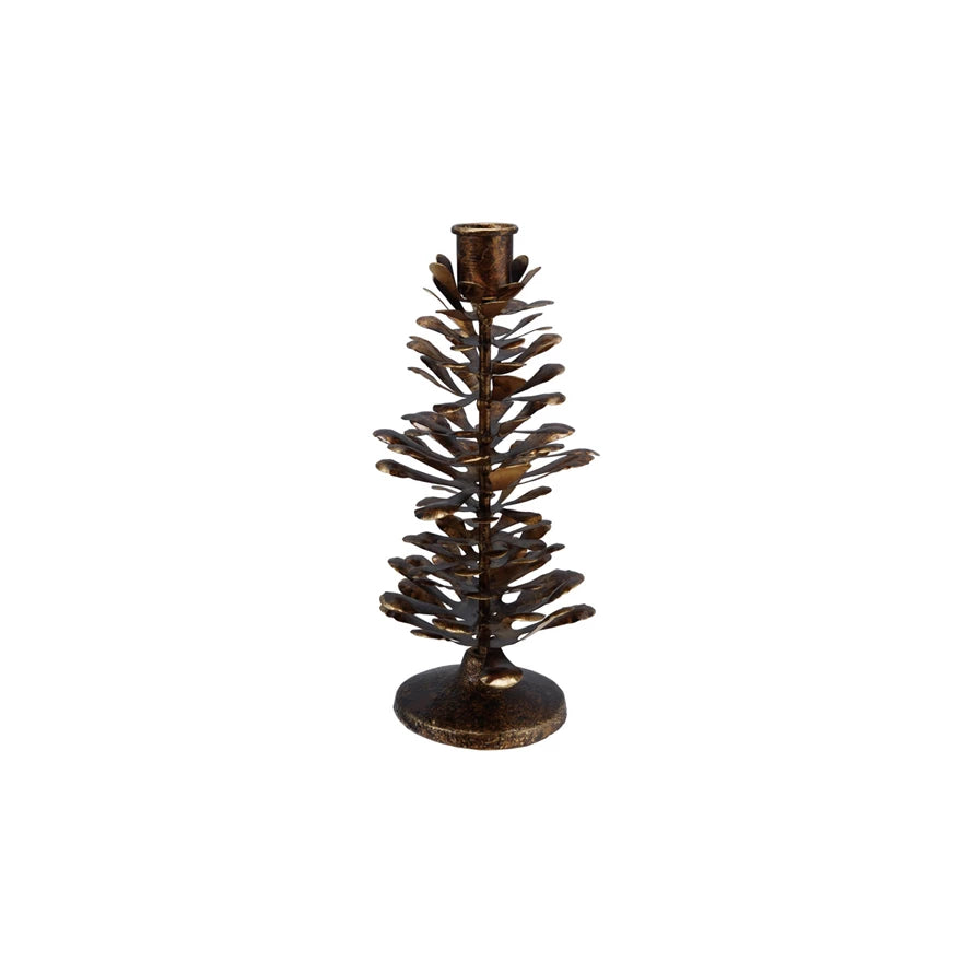 Metal Pinecone Taper Holder
